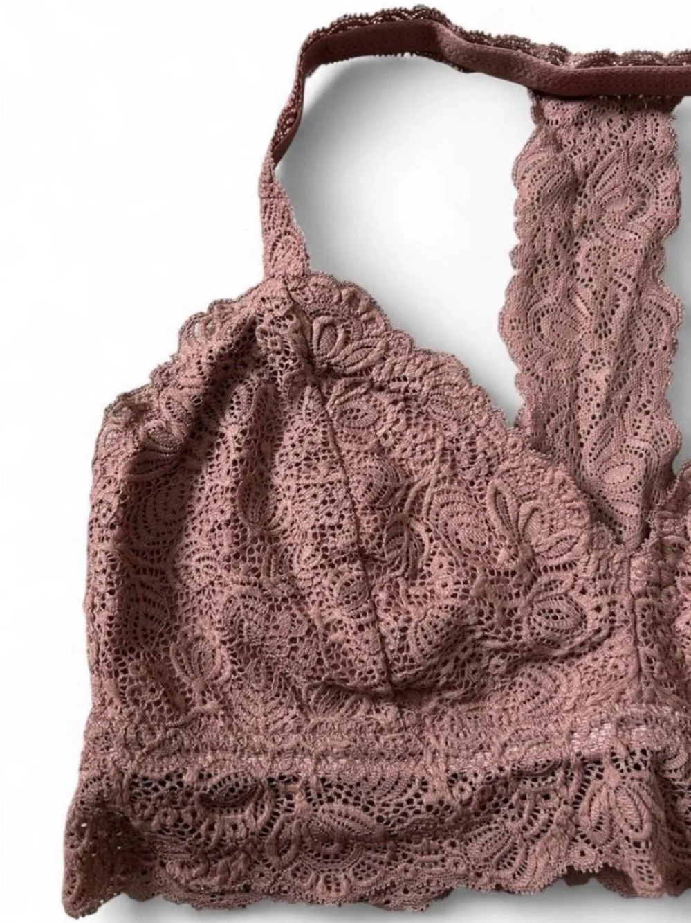 Auden Lace Racerback Bralette in Mauve
